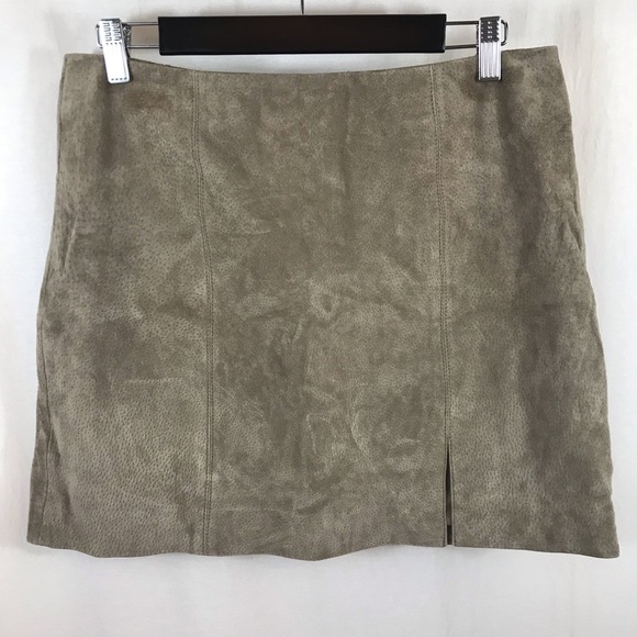 BlankNYC Genuine Suede Mini Skirt in Taupe - Picture 2 of 9